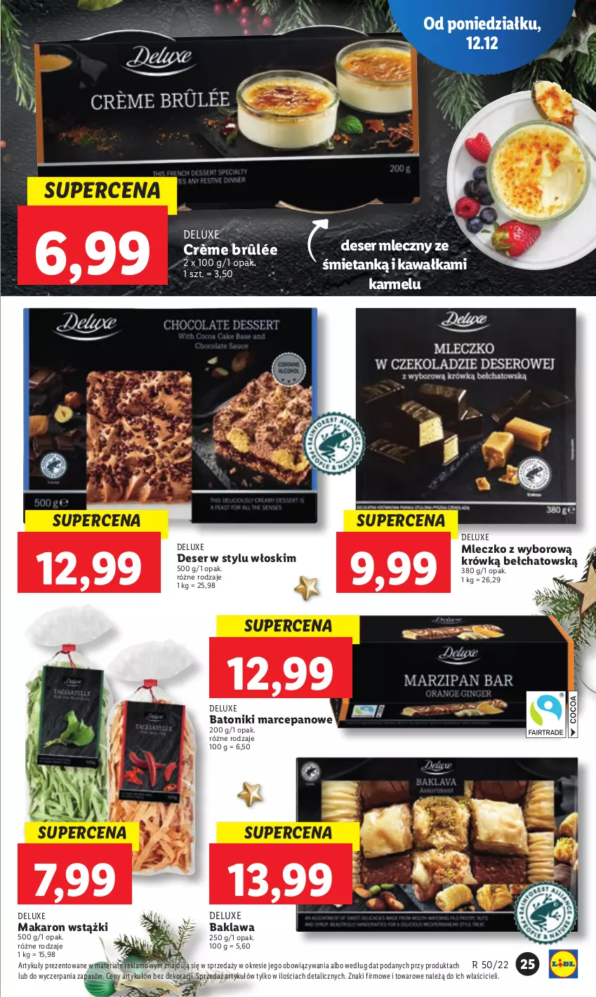 Gazetka promocyjna Lidl - GAZETKA - ważna 12.12 do 14.12.2022 - strona 31 - produkty: Baton, Crème brûlée, Deser, Deser mleczny, Kawa, Makaron, Mleczko, Ser, Tonik