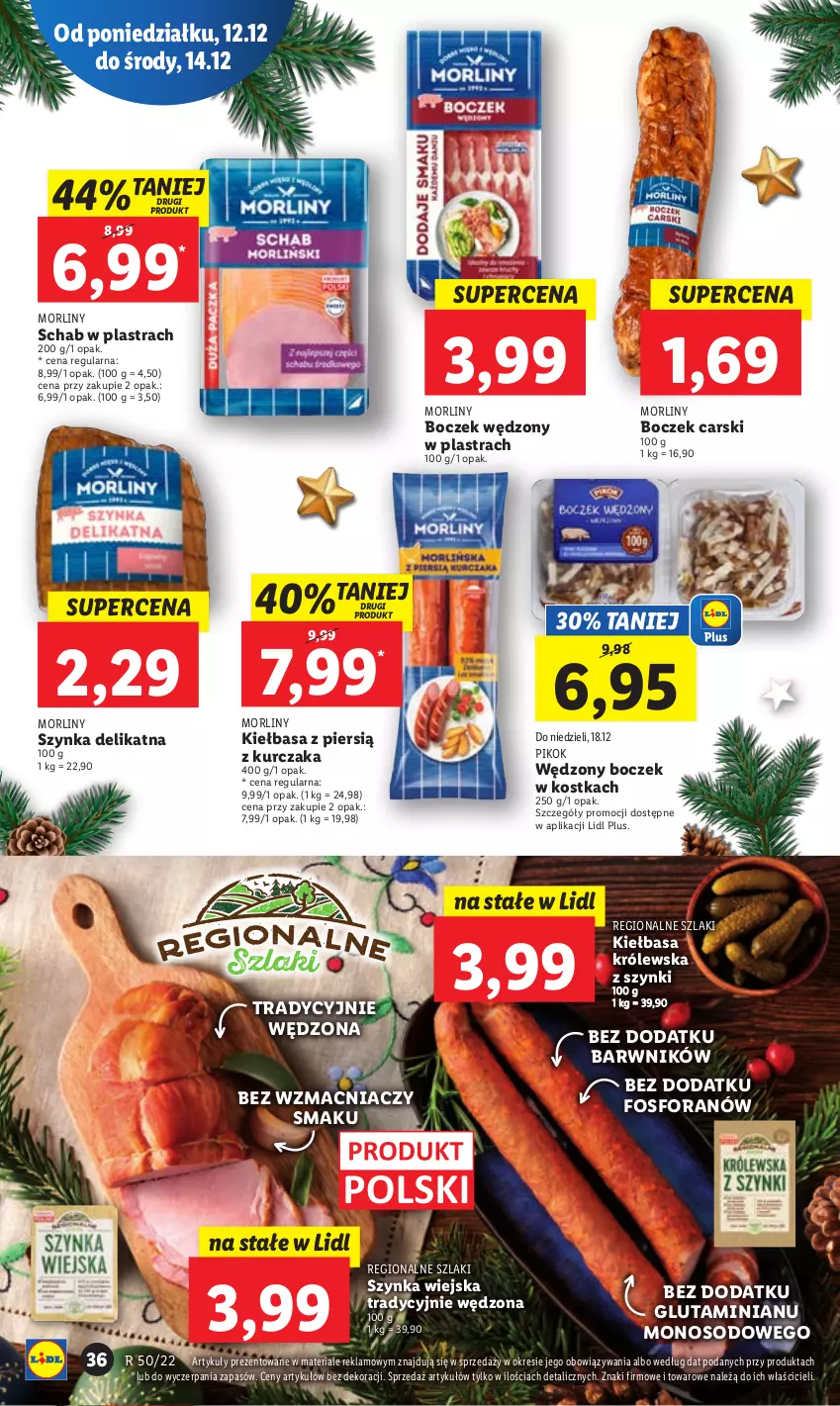 Gazetka promocyjna Lidl - GAZETKA - ważna 12.12 do 14.12.2022 - strona 44 - produkty: Boczek, Cars, Kiełbasa, Kurczak, Morliny, PIKOK, Szynka