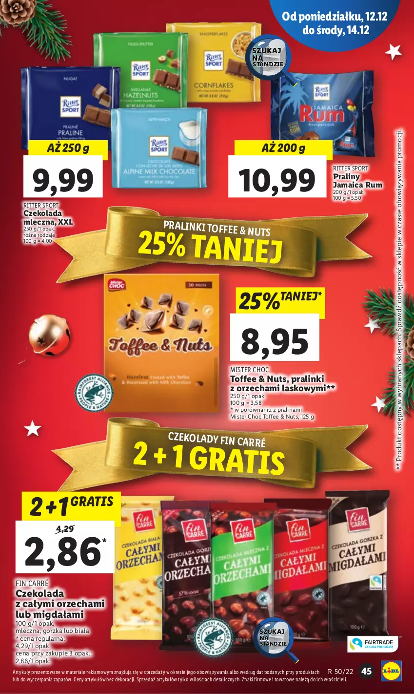 Gazetka promocyjna Lidl - GAZETKA - ważna 12.12 do 14.12.2022 - strona 55 - produkty: Czekolada, Czekolada mleczna, Gra, Por, Praliny, Ritter Sport, Rum, Sport