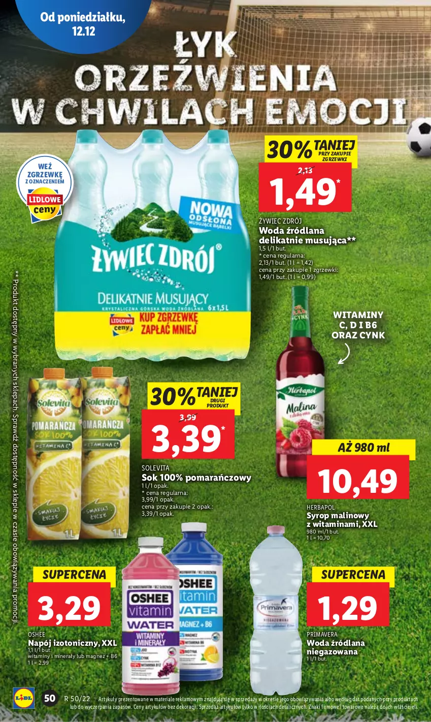 Gazetka promocyjna Lidl - GAZETKA - ważna 12.12 do 14.12.2022 - strona 60 - produkty: Cynk, Herbapol, LANA, Magnez, Mus, Napój, Napój izotoniczny, Oshee, Prima, Primavera, Sok, Syrop, Woda