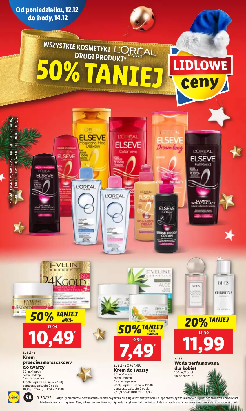 Gazetka promocyjna Lidl - GAZETKA - ważna 12.12 do 14.12.2022 - strona 68 - produkty: Eveline, Krem do twarzy, Krem przeciwzmarszczkowy, Mars, Perfum, Woda, Woda perfumowana