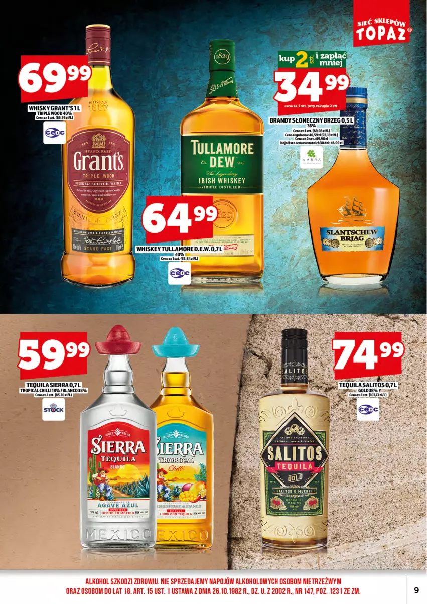 Gazetka promocyjna Topaz - Gazetka - ważna 17.08 do 31.08.2026 - strona 11 - produkty: Gra, Grant's, Stock, Tequila, Tropical, Whiskey, Whisky