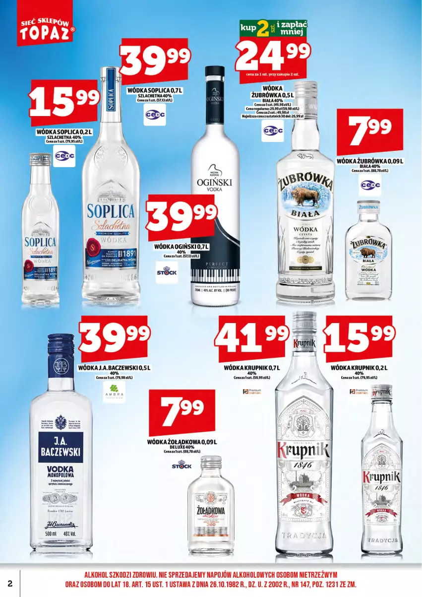 Gazetka promocyjna Topaz - Gazetka - ważna 17.08 do 31.08.2026 - strona 4 - produkty: Gin, Krupnik, Soplica, Wódka