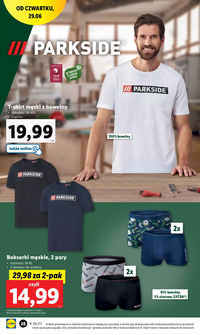 Gazetka promocyjna Lidl - GAZETKA - ważna 26.06 do 01.07.2023 - strona 30 - produkty: Bokserki, Ser, T-shirt