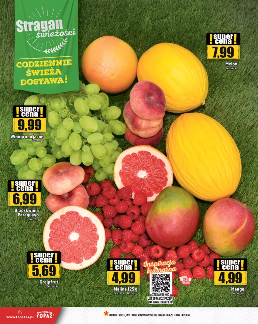 Gazetka promocyjna Topaz - Gazetka - ważna 18.07 do 24.07.2024 - strona 6 - produkty: Grejpfrut, Mango, Top, Wino