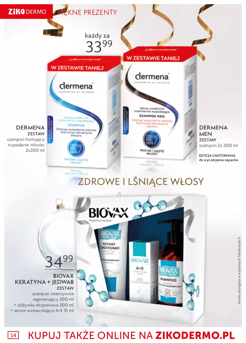 Gazetka promocyjna Ziko - 12-30 LISTOPADA - ważna 12.11 do 30.11.2021 - strona 14 - produkty: Biovax, Dermena, Odżywka, Rum, Ser, Serum, Szampon