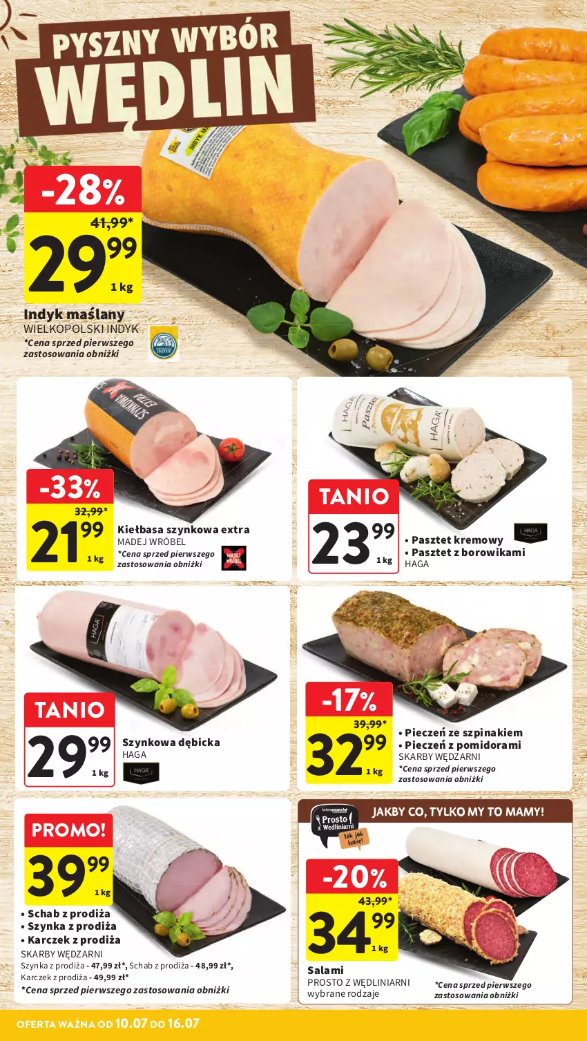 Gazetka promocyjna Intermarche - Gazetka Intermarche - ważna 10.07 do 16.07.2025 - strona 19 - produkty: BIC, Kiełbasa, Kiełbasa szynkowa, Madej Wróbel, Pasztet, Piec, Salami, Szpinak, Szynka