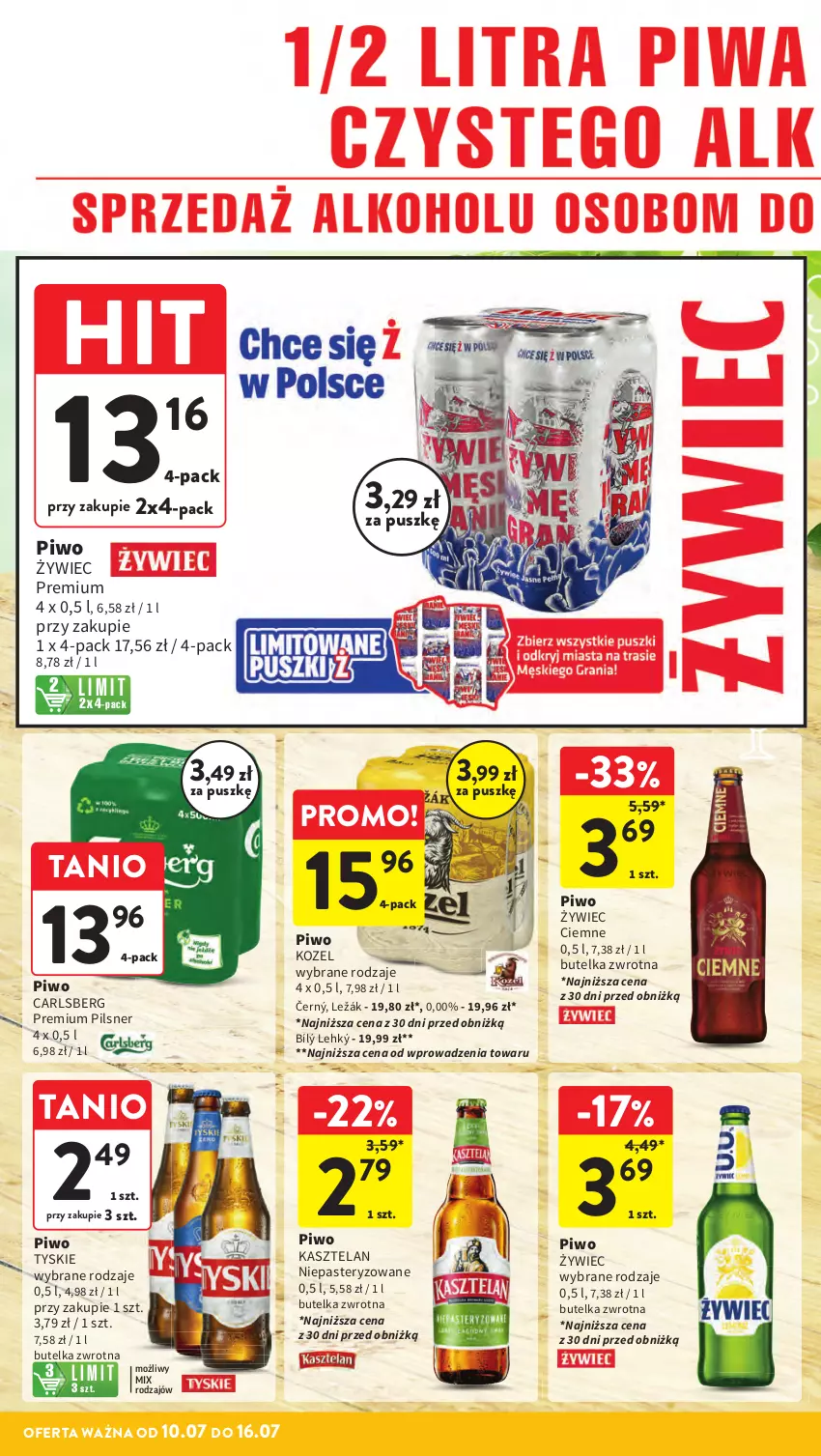 Gazetka promocyjna Intermarche - Gazetka Intermarche - ważna 10.07 do 16.07.2025 - strona 35 - produkty: Carlsberg, Kasztelan, Kozel, Piwo, Tyskie