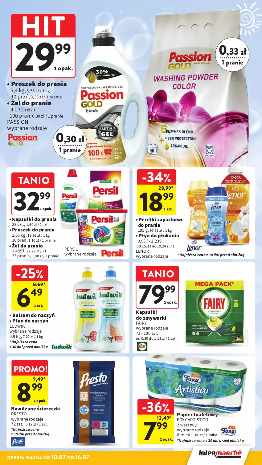 Gazetka promocyjna Intermarche - Gazetka Intermarche - ważna 10.07 do 16.07.2025 - strona 38 - produkty: Fa, Fairy, Foxy, Kapsułki do prania, Lenor, Ludwik, Papier, Papier toaletowy, Perełki zapachowe, Persil, Płyn do płukania, Presto, Proszek do prania, Zmywarki
