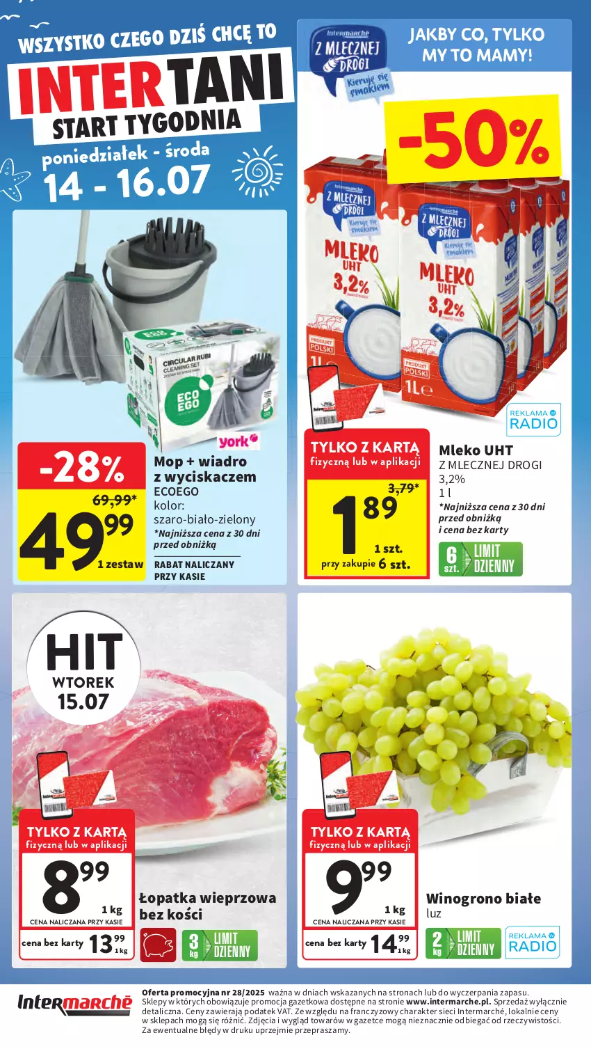 Gazetka promocyjna Intermarche - Gazetka Intermarche - ważna 10.07 do 16.07.2025 - strona 41 - produkty: Mleko, Mop, Wiadro, Wiadro z wyciskaczem, Wino