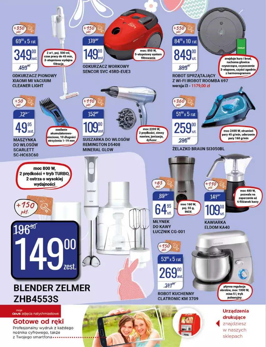 Gazetka promocyjna Bi1 - Wielkanoc pełna smaku - ważna 30.03 do 05.04.2022 - strona 20 - produkty: Akumulator, Blender, IRobot, Kawiarka, Maszynka, Młynek, Odkurzacz, Remington, Robot, Robot sprzątający, Roomba, Rum, Sencor, Silan, Smartfon, Sok, Suszarka, Szynka, Top, Zelmer