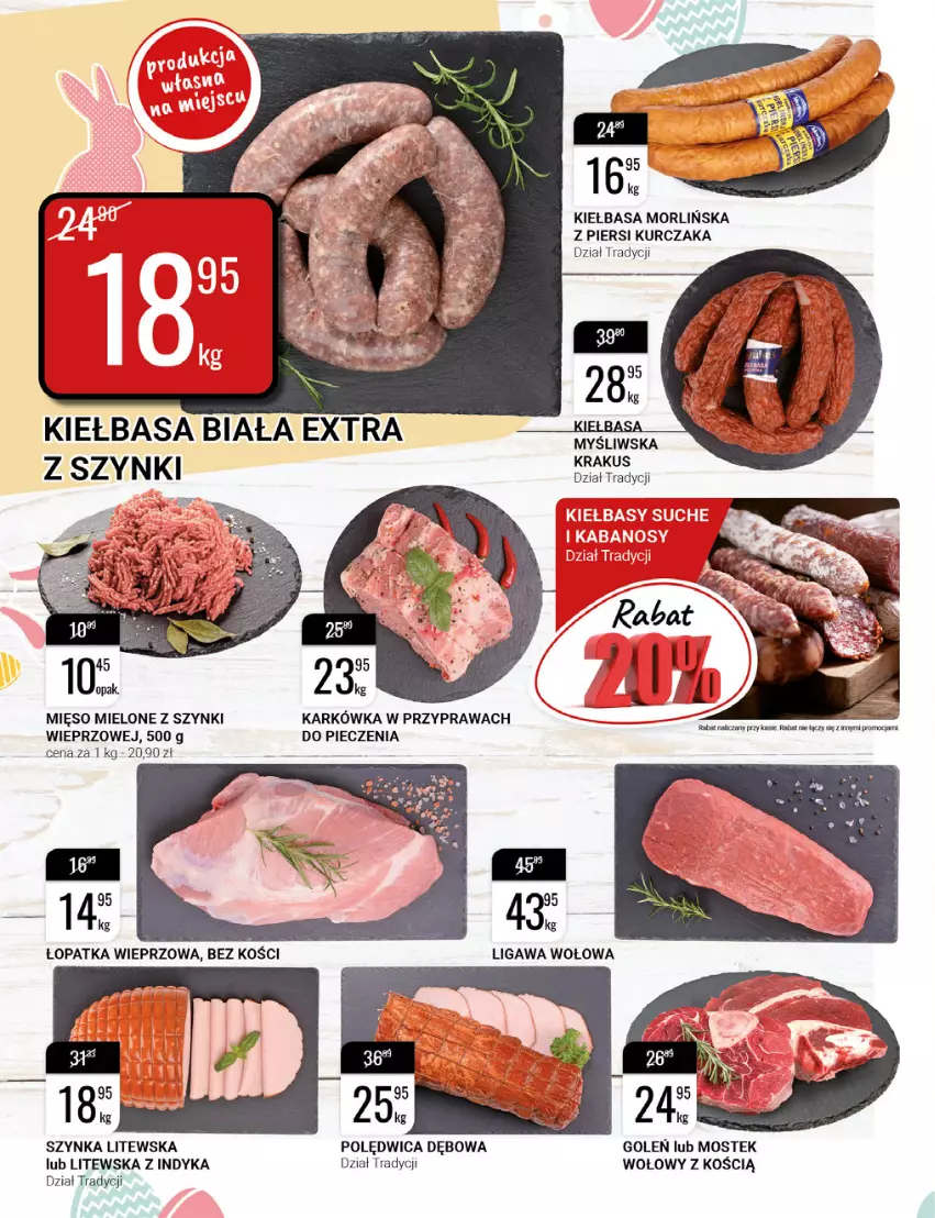 Gazetka promocyjna Bi1 - Wielkanoc pełna smaku - ważna 30.03 do 05.04.2022 - strona 6 - produkty: Kiełbasa, Kiełbasa biała, Kurczak, Mięso, Mięso mielone, Mięso mielone z szynki, Piec, Polędwica, Stek, Szynka