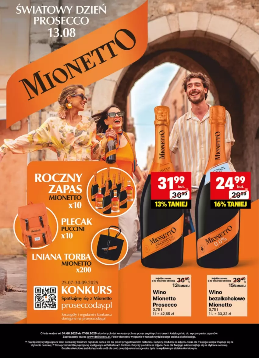 Gazetka promocyjna Delikatesy Centrum - Delibarek DC32-DC33 - ważna 04.08 do 17.08.2025 - strona 10 - produkty: Mionetto, Prosecco, Rama, Rum, Wino, Wino bezalkoholowe