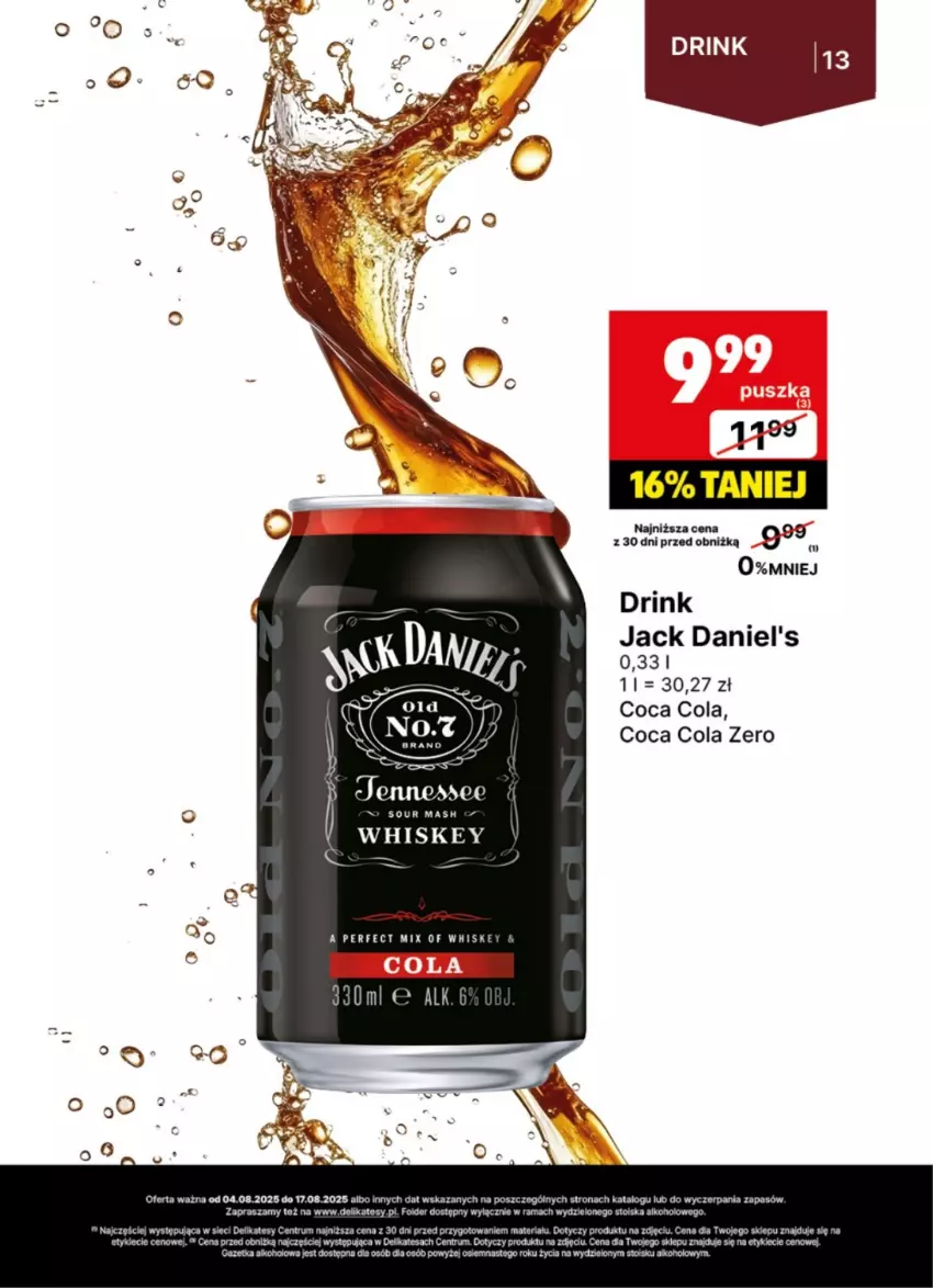 Gazetka promocyjna Delikatesy Centrum - Delibarek DC32-DC33 - ważna 04.08 do 17.08.2025 - strona 13 - produkty: Rama, Rum, Whiskey