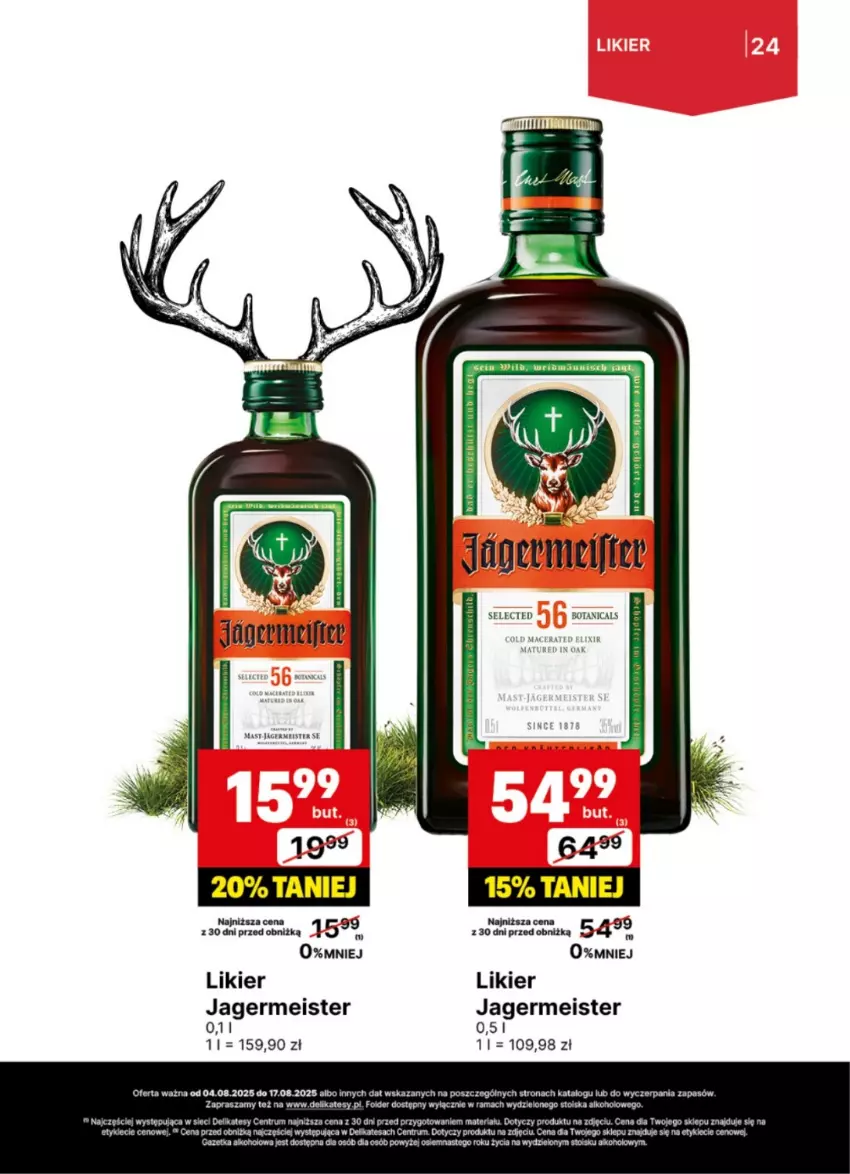 Gazetka promocyjna Delikatesy Centrum - Delibarek DC32-DC33 - ważna 04.08 do 17.08.2025 - strona 24 - produkty: Acer, Jagermeister, Likier, Rama, Rum