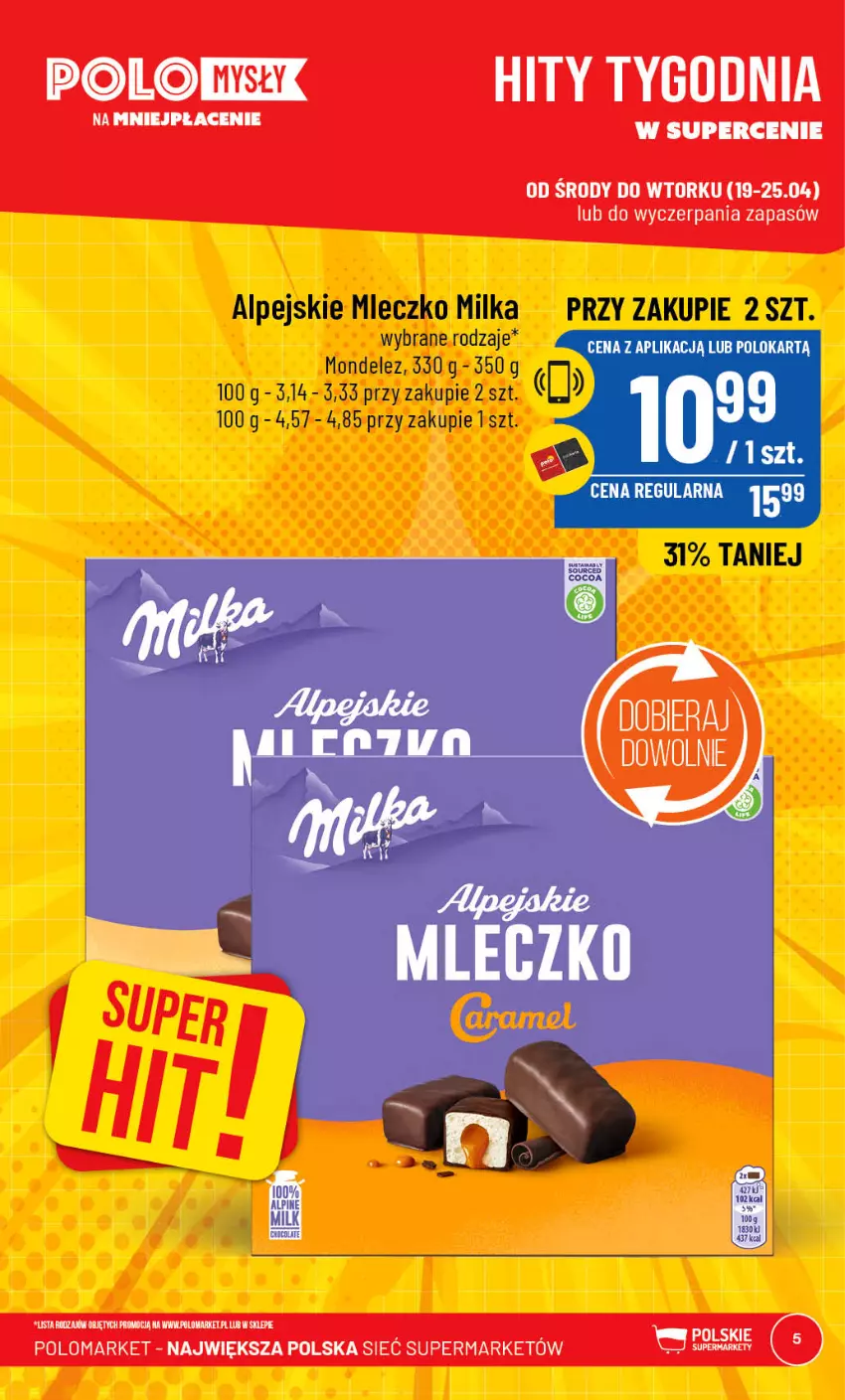 Gazetka promocyjna PoloMarket - Gazetka pomocyjna - ważna 19.04 do 25.04.2023 - strona 5 - produkty: Milka, Mleczko