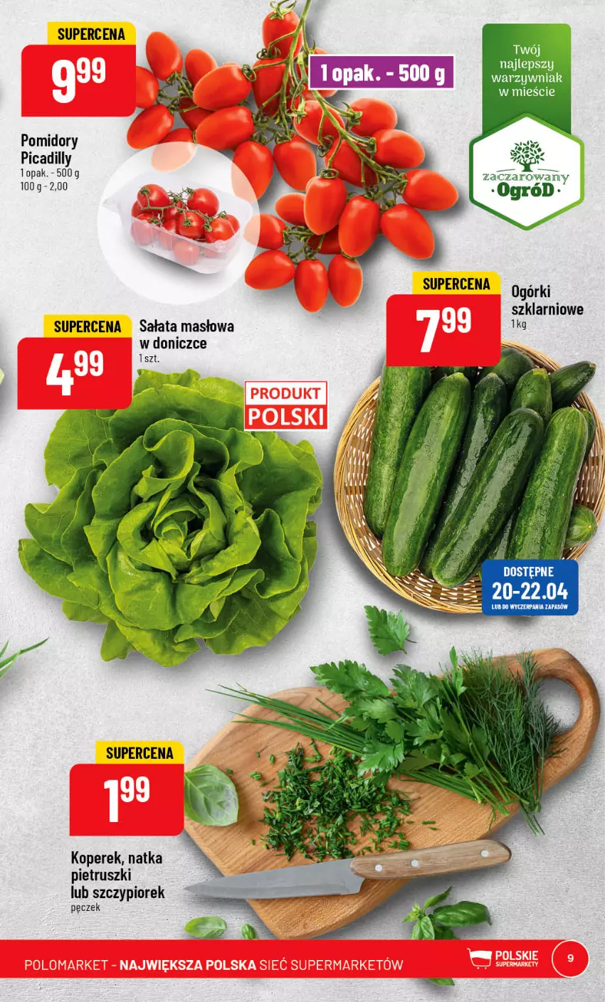 Gazetka promocyjna PoloMarket - Gazetka pomocyjna - ważna 19.04 do 25.04.2023 - strona 9 - produkty: Masło, Natka pietruszki, Pomidory, Sałat, Sałata masłowa