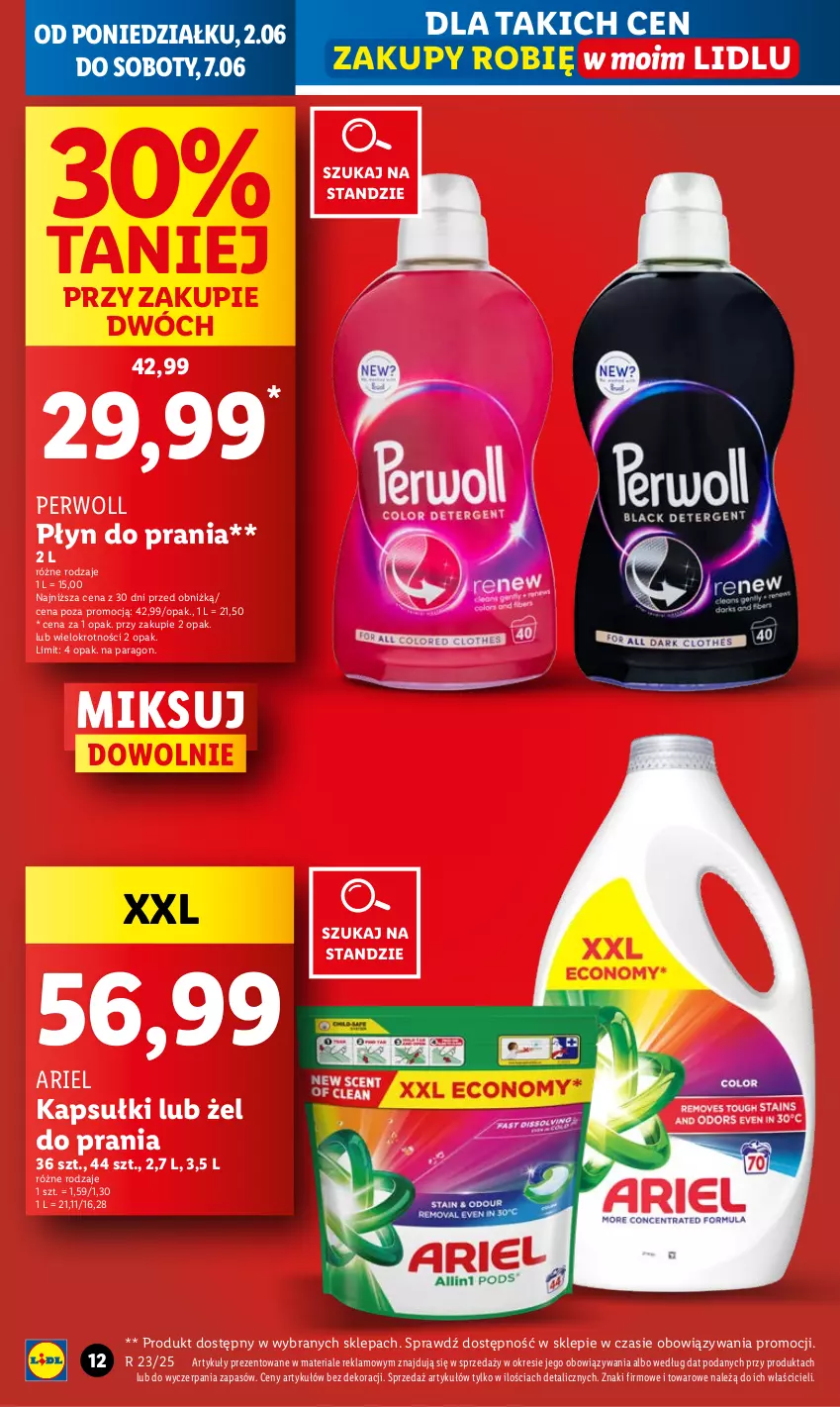 Gazetka promocyjna Lidl - GAZETKA - ważna 02.06 do 04.06.2025 - strona 10 - produkty: Ariel, Perwoll, Płyn do prania