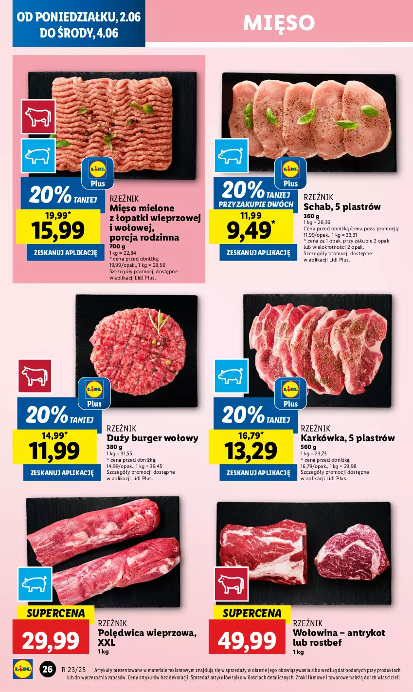 Gazetka promocyjna Lidl - GAZETKA - ważna 02.06 do 04.06.2025 - strona 28 - produkty: Burger, Mięso, Mięso mielone, Mięso mielone z łopatki wieprzowej, Polędwica, Por, Rostbef, Wołowina
