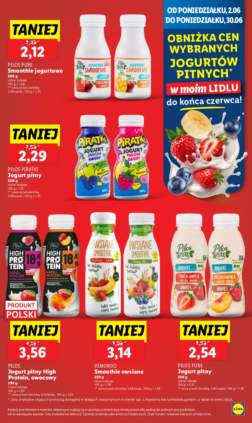 Gazetka promocyjna Lidl - GAZETKA - ważna 02.06 do 04.06.2025 - strona 35 - produkty: Jogurt, Jogurt pitny, Pilos, Pur, Smoothie