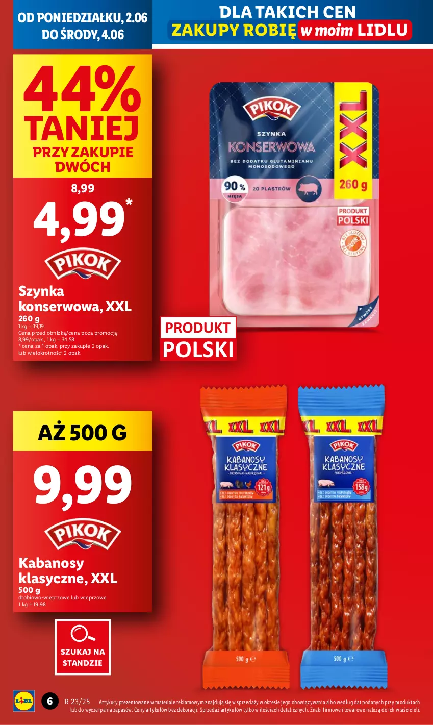 Gazetka promocyjna Lidl - GAZETKA - ważna 02.06 do 04.06.2025 - strona 4 - produkty: Kabanos, Ser, Szynka, Szynka konserwowa
