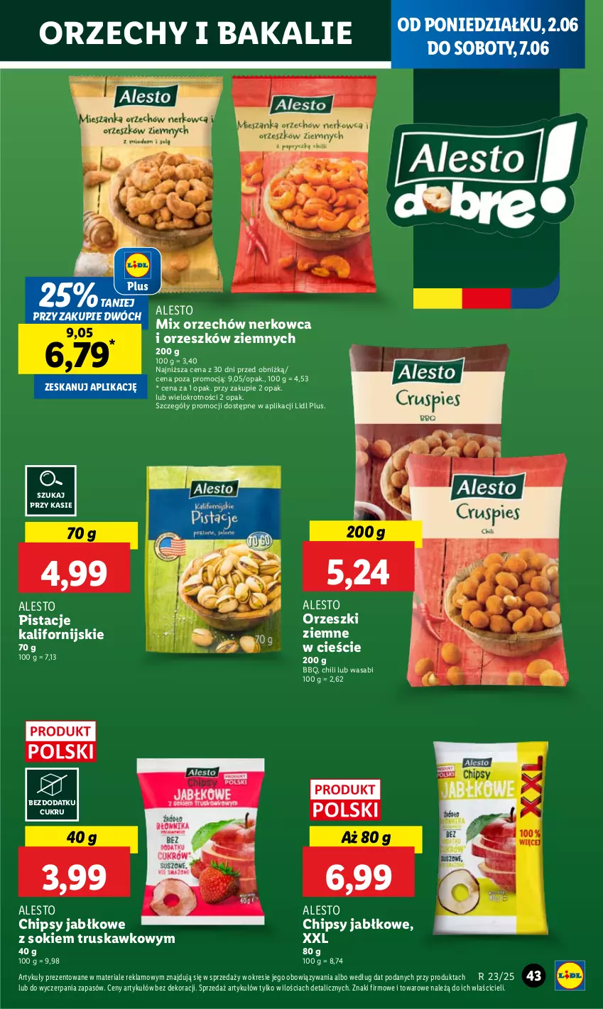 Gazetka promocyjna Lidl - GAZETKA - ważna 02.06 do 04.06.2025 - strona 49 - produkty: Chipsy, Orzeszki, Orzeszki ziemne, Pistacje, Sok, Wasa