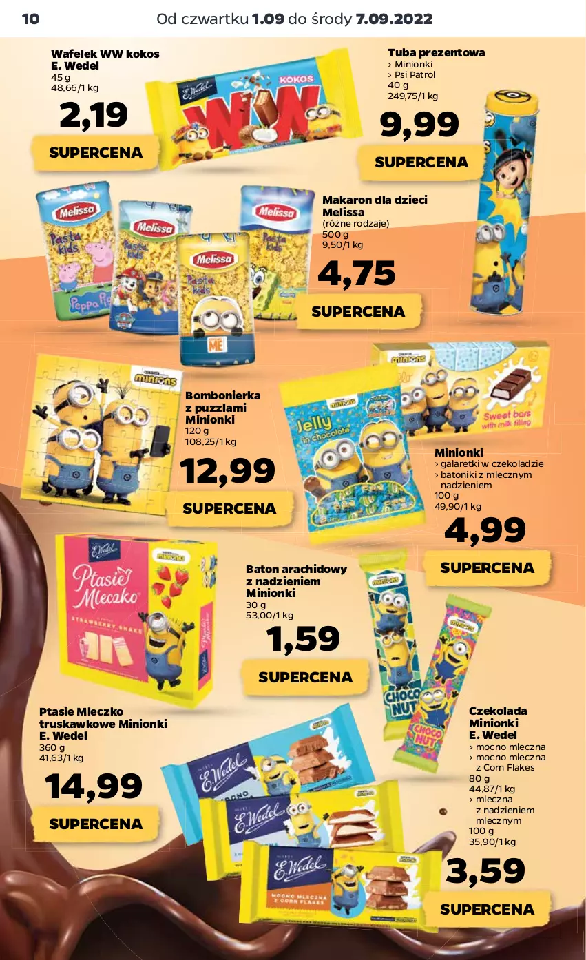 Gazetka promocyjna Netto - Artykuły spożywcze - ważna 01.09 do 07.09.2022 - strona 10 - produkty: Baton, Corn flakes, Czekolada, Dzieci, E. Wedel, Gala, Galaretki, Kokos, Makaron, Mleczko, Psi Patrol, Ptasie mleczko, Tonik, Wafelek