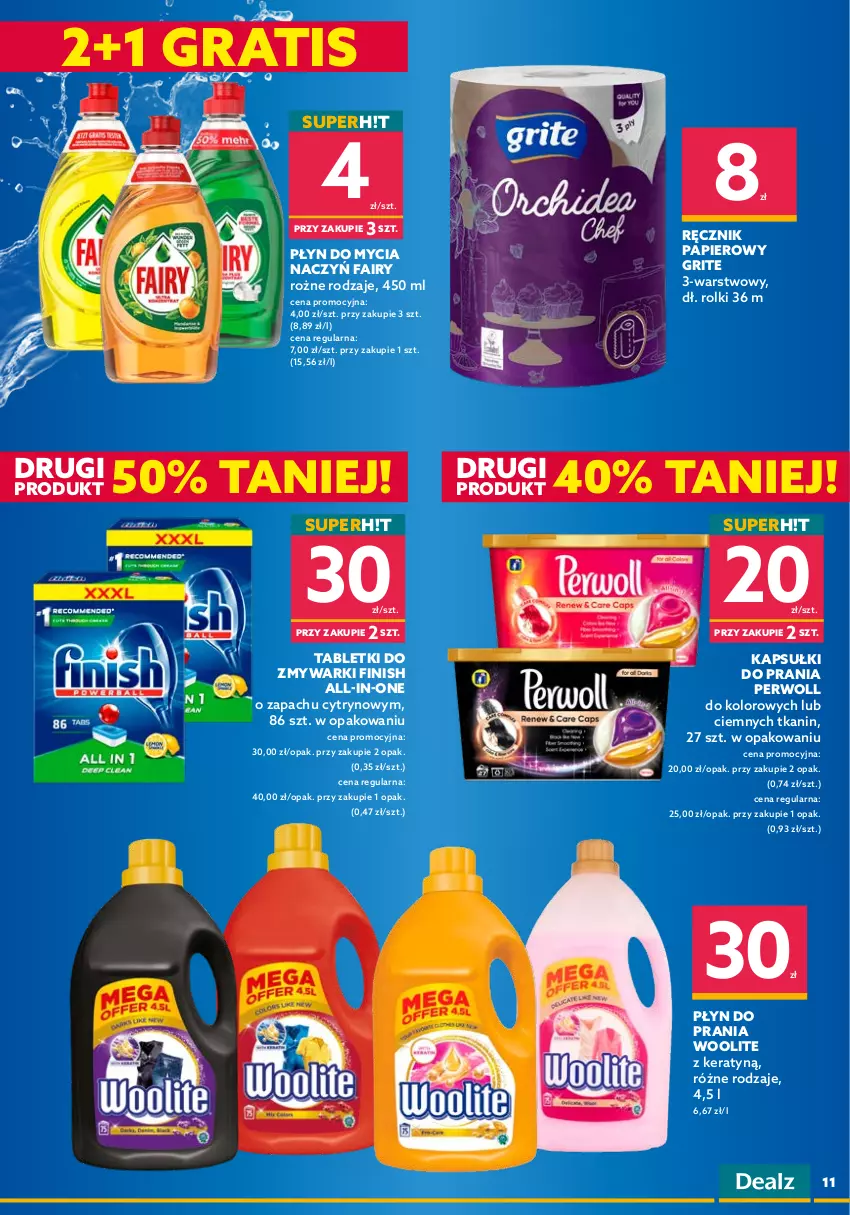 Gazetka promocyjna Dealz - NOWA GAZETKAWielkie Marki Mini Ceny - ważna 15.06 do 28.06.2022 - strona 11 - produkty: Always, Antyperspirant, Aquafresh, Chusteczki, Disney, Do mycia naczyń, Dove, Fa, Fairy, Finish, Gra, Kapsułki do prania, Kostka myjąca, Mydło, Mydło w płynie, Nivea, Palmolive, Papier, Pasta do zębów, Perwoll, Płyn do mycia, Płyn do mycia naczyń, Płyn do płukania, Płyn do płukania jamy ustnej, Płyn do prania, Podpaski, Psi Patrol, Ręcznik, Rolki, Szampon, Tablet, Tabletki do zmywarki, Woolite, Zmywarki