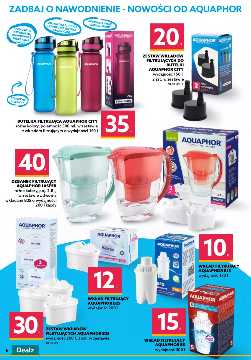 Gazetka promocyjna Dealz - NOWA GAZETKAWielkie Marki Mini Ceny - ważna 15.06 do 28.06.2022 - strona 6 - produkty: Aquaphor, Dzbanek, Dzbanek filtrujący, Grill, Kieliszek, Kubek, Miska, Plecak, Por, Sałat, Szczotka, Szczypce, Szpatułka, Talerz, Widelec, Wkład filtrujący