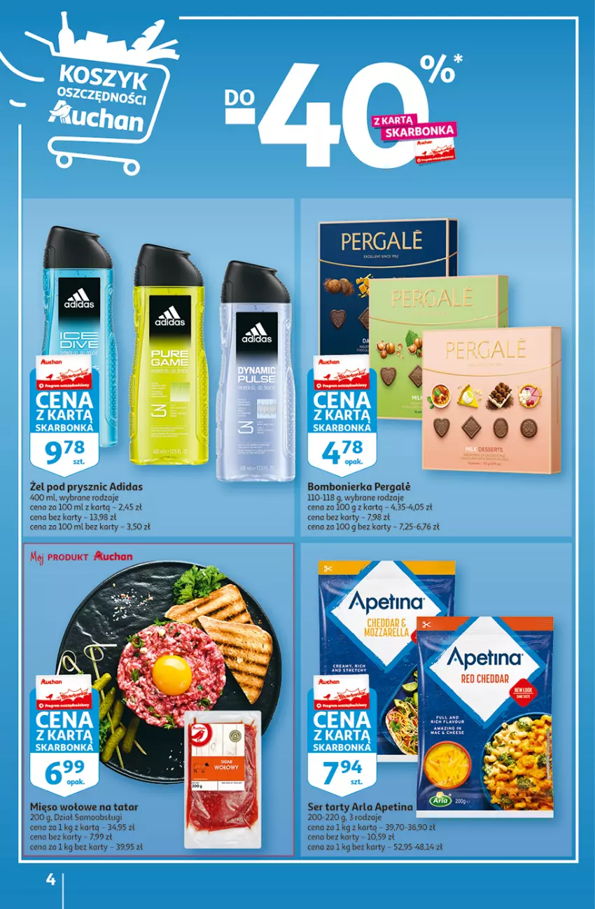 Gazetka promocyjna Auchan - Gazetka Rewelacje na Dzień Kobiet Hipermarket Auchan - ważna 02.03 do 08.03.2023 - strona 4 - produkty: Adidas, Cheddar, Mozzarella, Ser