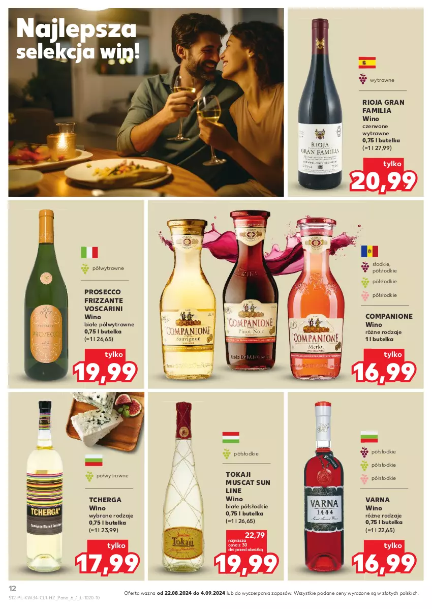 Gazetka promocyjna Kaufland - Barek Kauflandu - ważna 22.08 do 04.09.2024 - strona 12 - produkty: AniOne, Fa, Gra, Mus, Prosecco, Rioja, Tokaji, Wino, Wino białe, Wino czerwone