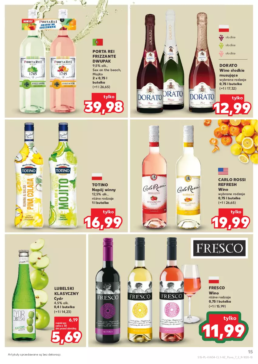 Gazetka promocyjna Kaufland - Barek Kauflandu - ważna 22.08 do 04.09.2024 - strona 15 - produkty: Carlo Rossi, Fresco, Mus, Napój, Por, Wino