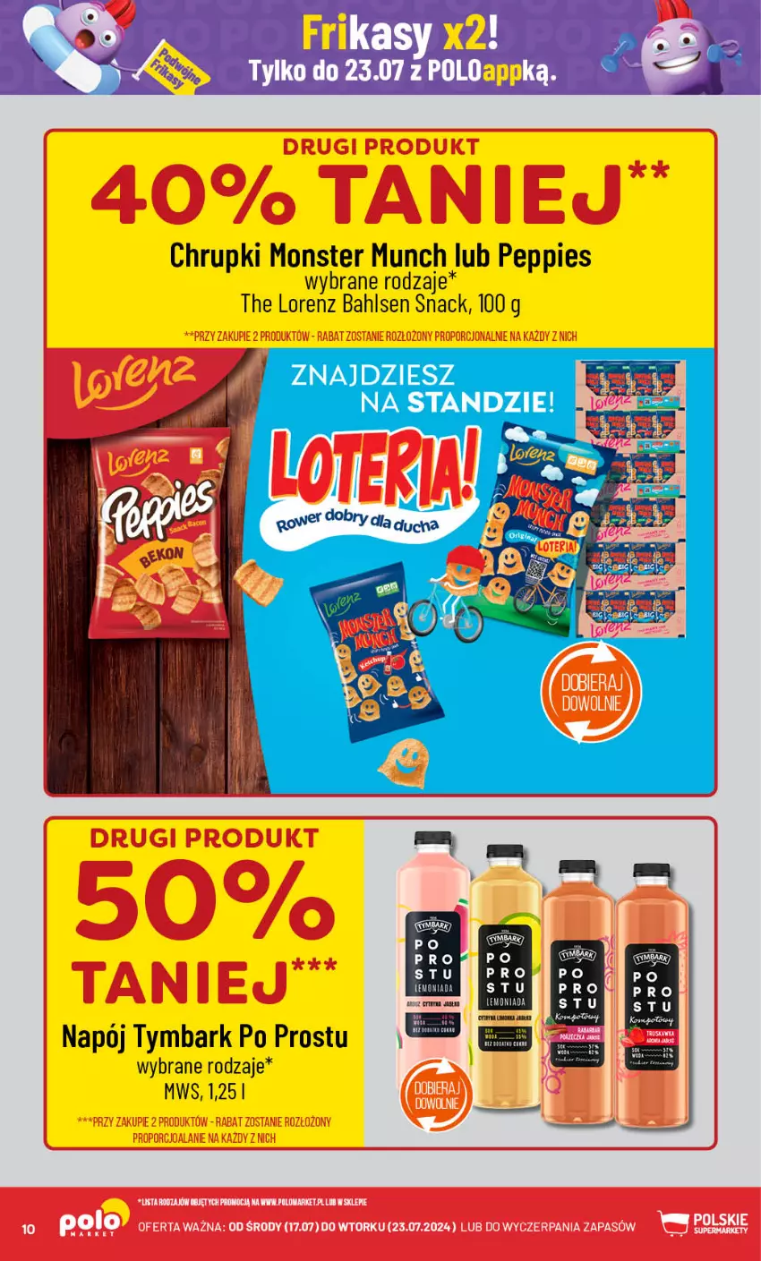 Gazetka promocyjna PoloMarket - Gazetka pomocyjna - ważna 17.07 do 23.07.2024 - strona 10 - produkty: Chrupki, Lorenz, Monster Munch, Napój, Tymbark