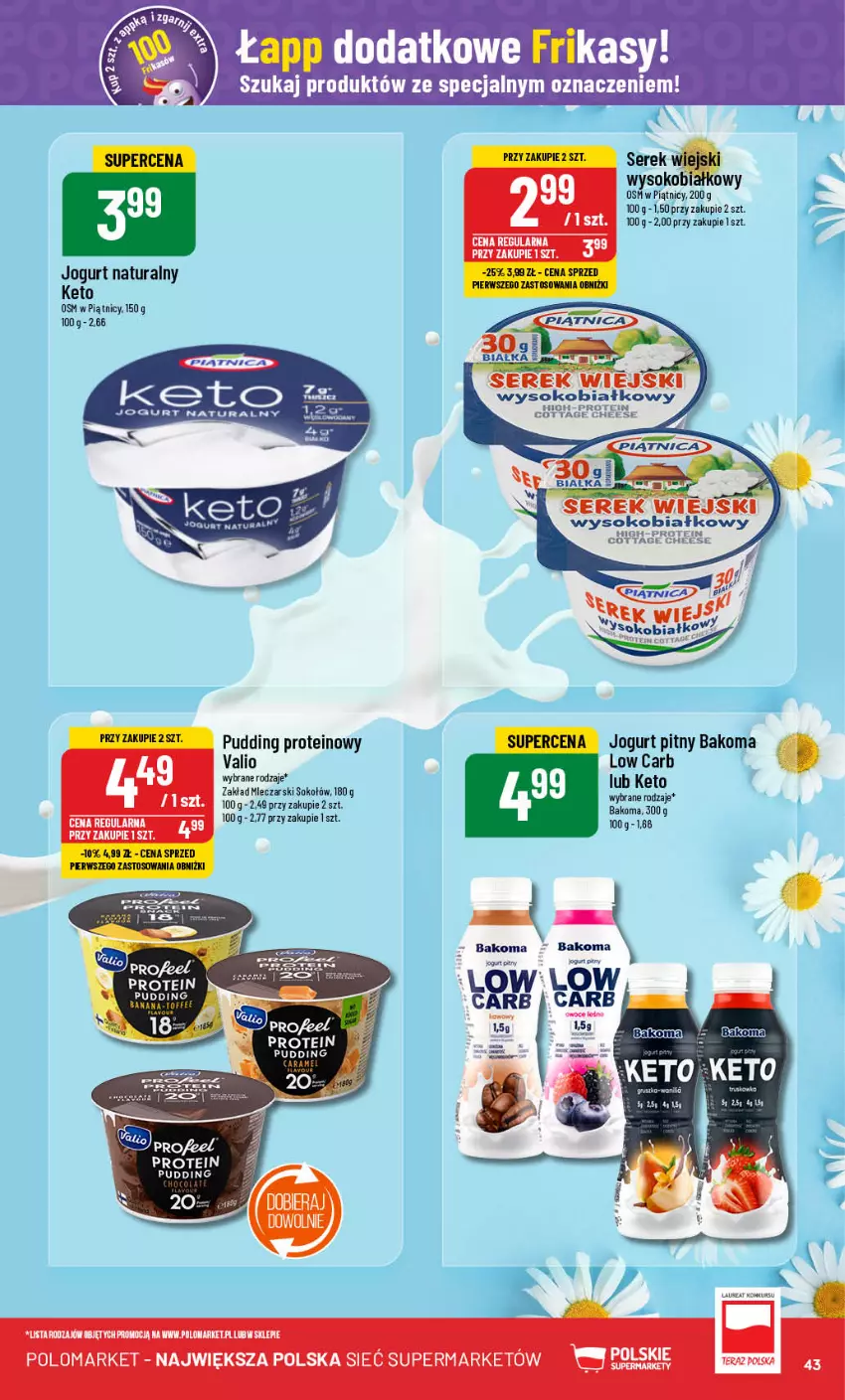 Gazetka promocyjna PoloMarket - Gazetka pomocyjna - ważna 17.07 do 23.07.2024 - strona 43 - produkty: Bakoma, Jogurt, Jogurt naturalny, Jogurt pitny, Laur, Pudding, Ser, Serek, Serek wiejski, Sok, Sokołów