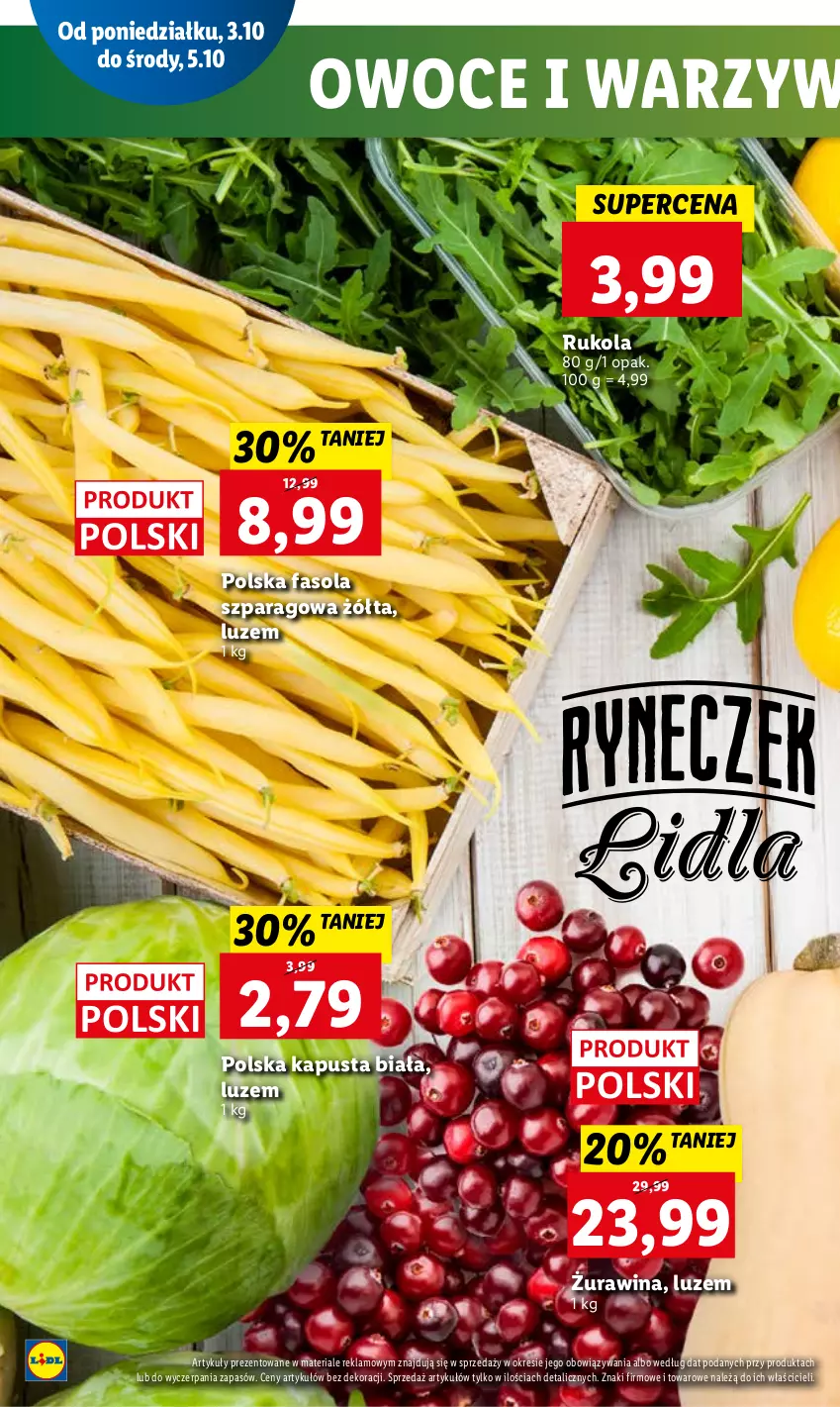 Gazetka promocyjna Lidl - GAZETKA - ważna 03.10 do 05.10.2022 - strona 14 - produkty: Fa, Fasola, Fasola szparagowa, Owoce, Rukola