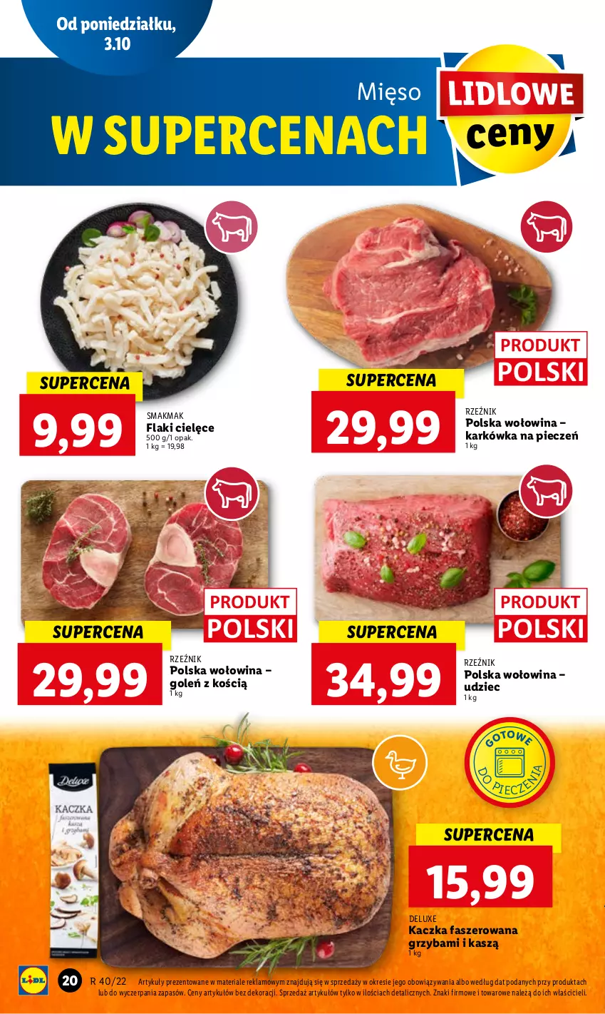 Gazetka promocyjna Lidl - GAZETKA - ważna 03.10 do 05.10.2022 - strona 24 - produkty: Fa, Flaki, Kaczka, Kaczka faszerowana, Mięso, Piec, Wołowina