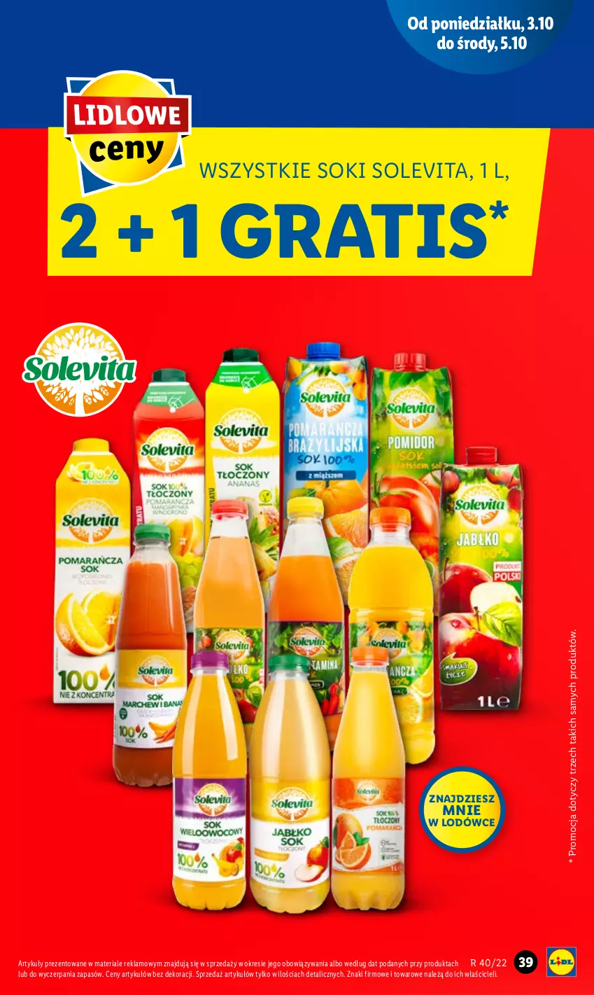 Gazetka promocyjna Lidl - GAZETKA - ważna 03.10 do 05.10.2022 - strona 43 - produkty: Gra, Sok