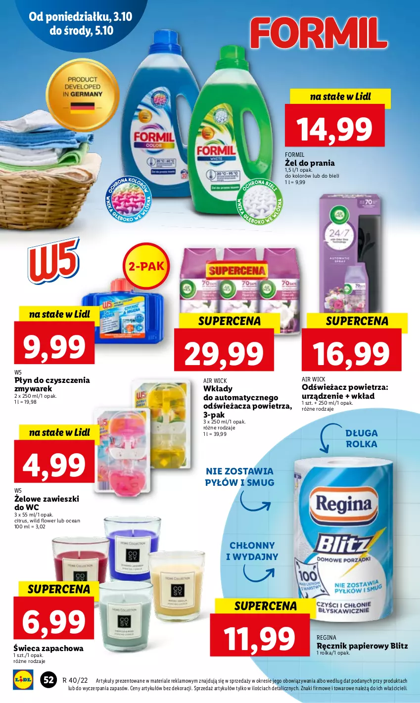 Gazetka promocyjna Lidl - GAZETKA - ważna 03.10 do 05.10.2022 - strona 56 - produkty: Air Wick, Gin, Odświeżacz powietrza, Papier, Ręcznik, Zawieszki