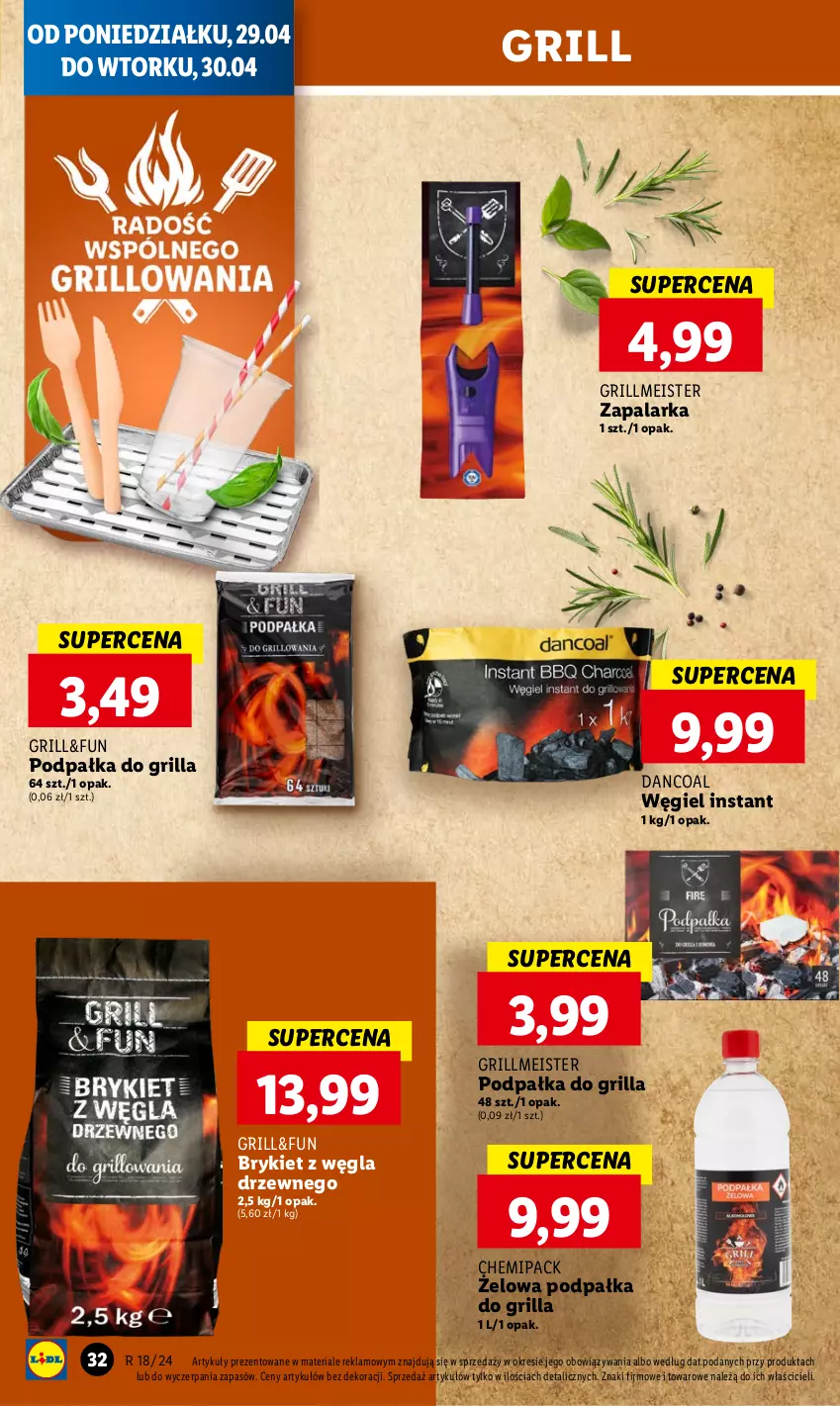 Gazetka promocyjna Lidl - GAZETKA - ważna 29.04 do 30.04.2024 - strona 38 - produkty: Grill, Zapalarka