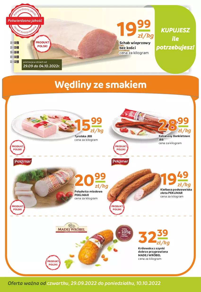 Gazetka promocyjna Gama - Gazetka Gama - ważna 10.10.2022 do 29.09.2023 - strona 2 - produkty: Gra, Kabanos, Kiełbasa, Kiełbasa podwawelska, Madej Wróbel, Polędwica, Schab wieprzowy, Wawel