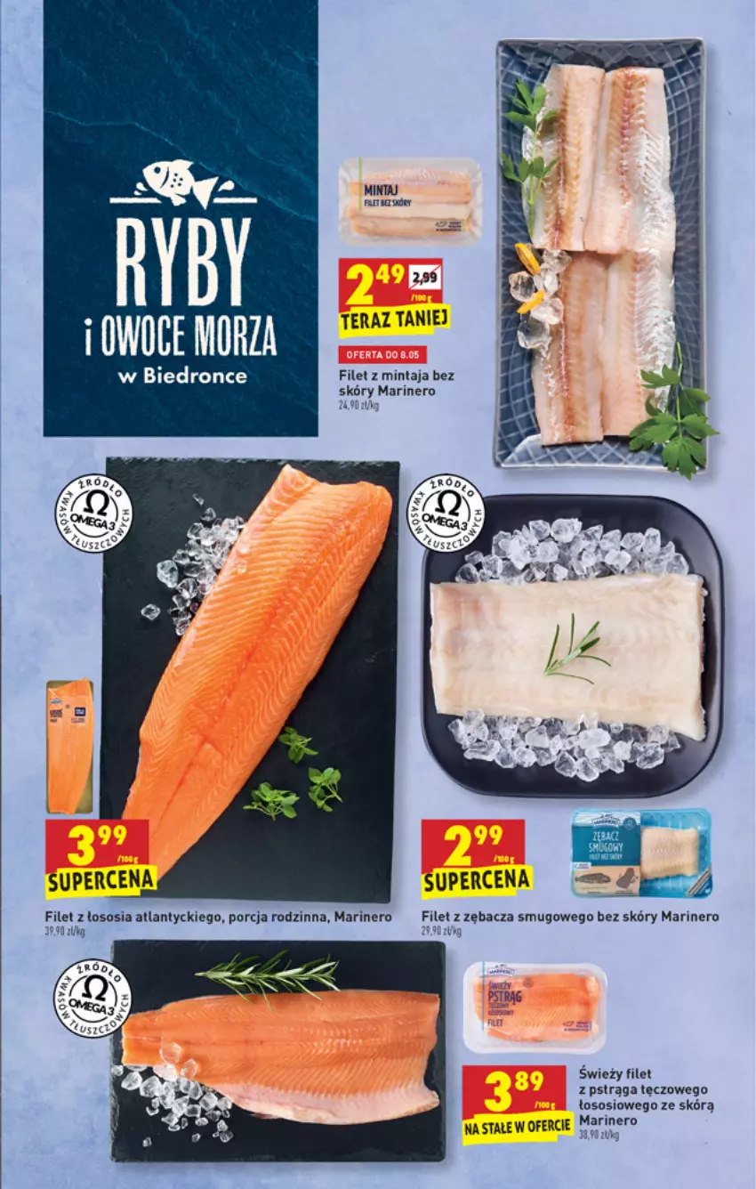 Gazetka promocyjna Biedronka - W tym tygodniu PN - ważna 06.05 do 12.05.2021 - strona 15 - produkty: Dron, Filet z mintaja, Filet z pstrąga, Mintaj, Por, Pstrąg, Sos, Tera