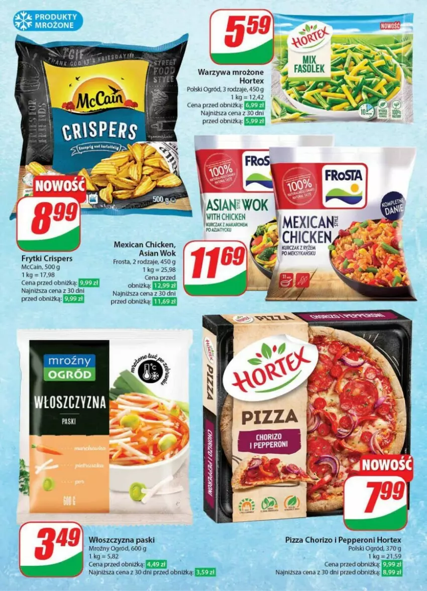 Gazetka promocyjna Dino - ważna 17.01 do 23.01.2024 - strona 16 - produkty: Fa, Frosta, Frytki, Hortex, Ogród, Pizza, Produkty mrożone, Warzywa