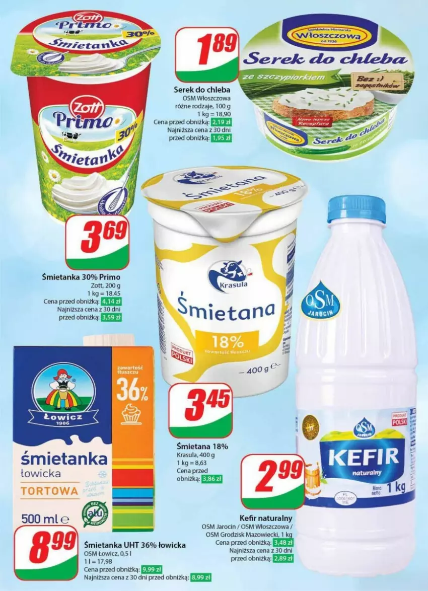 Gazetka promocyjna Dino - ważna 17.01 do 23.01.2024 - strona 25 - produkty: Chleb, Kefir, Kefir naturalny, Ser, Serek, Zott