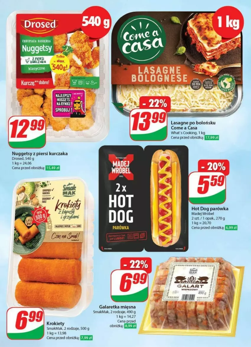 Gazetka promocyjna Dino - ważna 17.01 do 23.01.2024 - strona 30 - produkty: Gala, Galaretka, Hot dog, Krokiety, Kurczak, Lasagne, Madej Wróbel