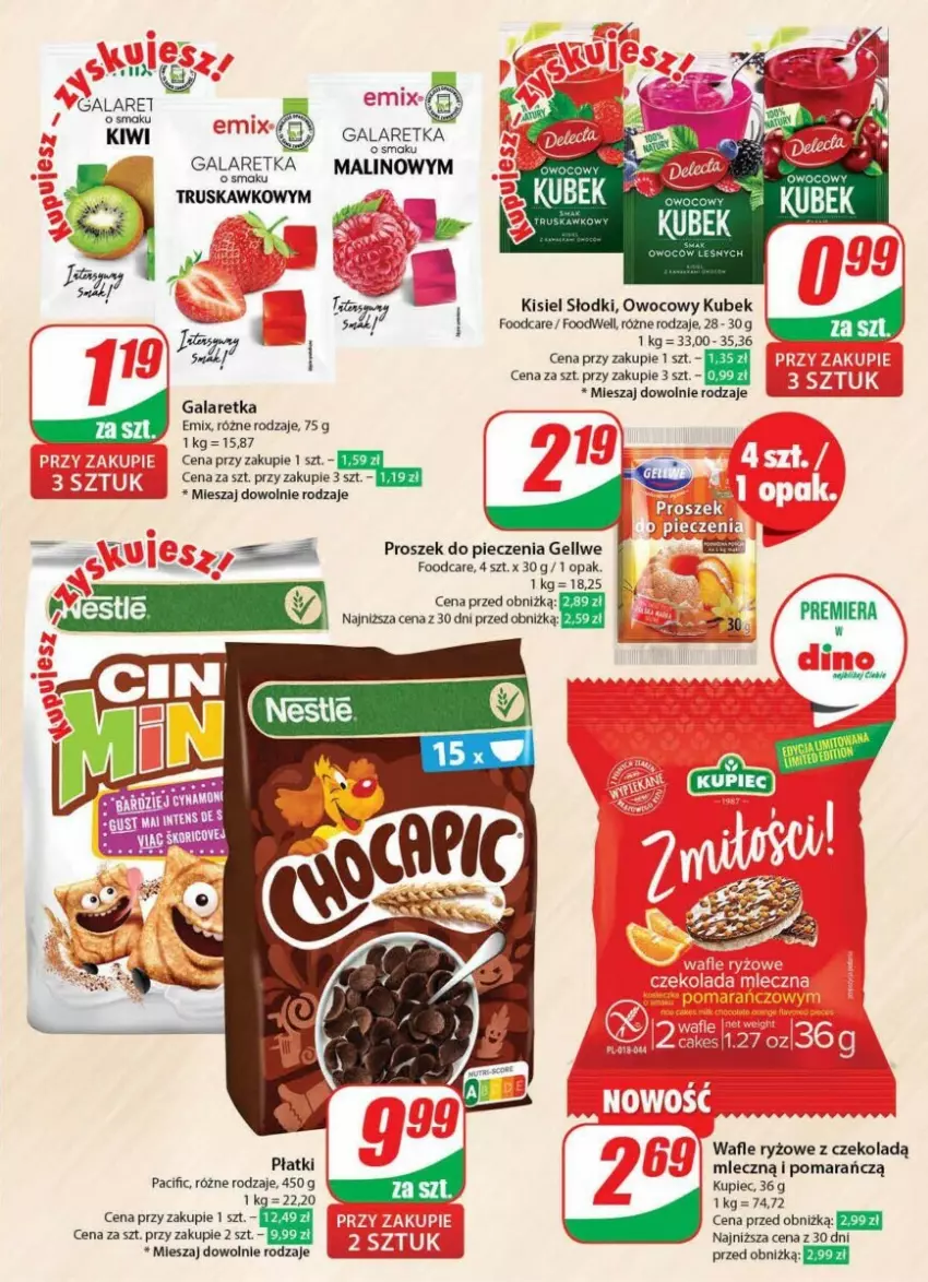 Gazetka promocyjna Dino - ważna 17.01 do 23.01.2024 - strona 5 - produkty: Cif, Gala, Galaretka, Kisiel, Kiwi, Kubek, Kupiec, Piec, Proszek do pieczenia, Ryż, Wafle