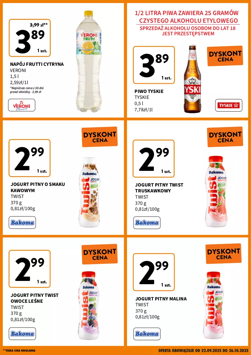 Gazetka promocyjna Intermarche - Gazetka Intermarche - ważna 22.09 do 26.10.2025 - strona 5 - produkty: Gra, Jogurt, Jogurt pitny, Napój, Owoce, Piwa, Piwo, Tyskie