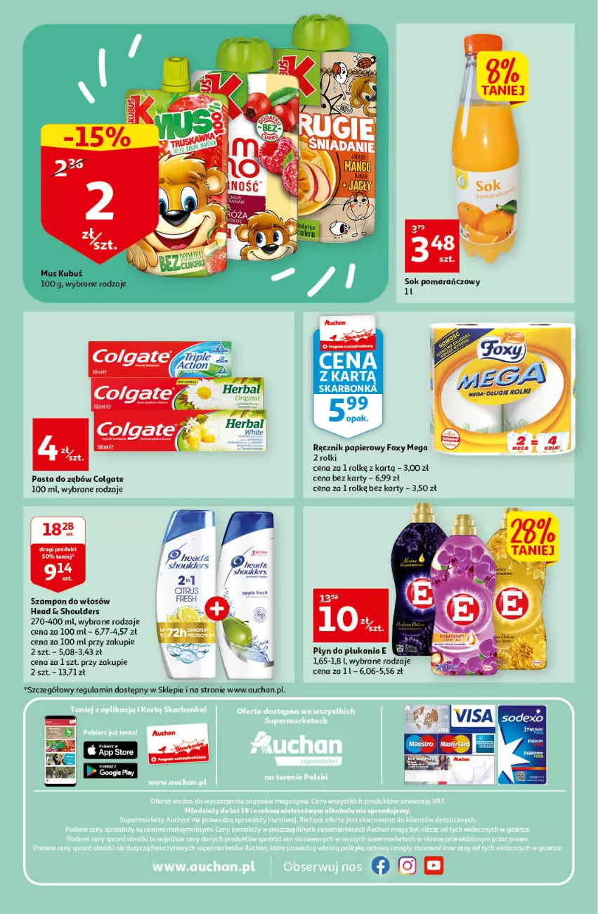 Gazetka promocyjna Auchan - Gazetka Rewelacyjnie małe ceny Auchan Supermarket - ważna 03.01 do 11.01.2023 - strona 8 - produkty: Colgate, Foxy, LG, Papier, Pasta do zębów, Płyn do płukania, Ręcznik, Rolki, Szampon