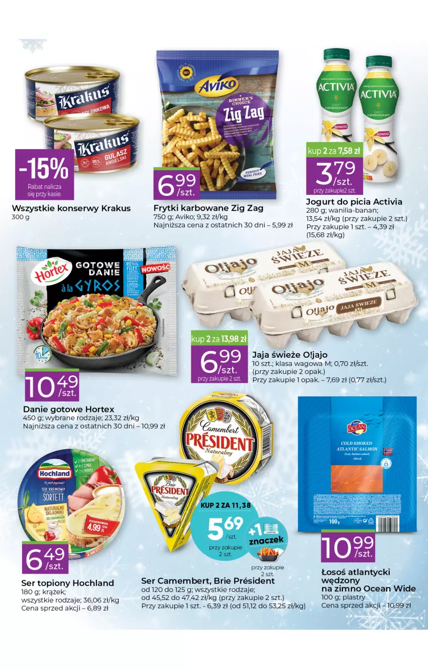 Gazetka promocyjna Stokrotka - Stokrotka Express - ważna 19.01 do 25.01.2023 - strona 2 - produkty: Activia, BIC, Brie, Camembert, Cebula, Danie gotowe, Fa, Frytki, Hochland, Hortex, Jaja, Jogurt, LG, Papryka, Probiotyk, Ser, Ser topiony, Tera, Top