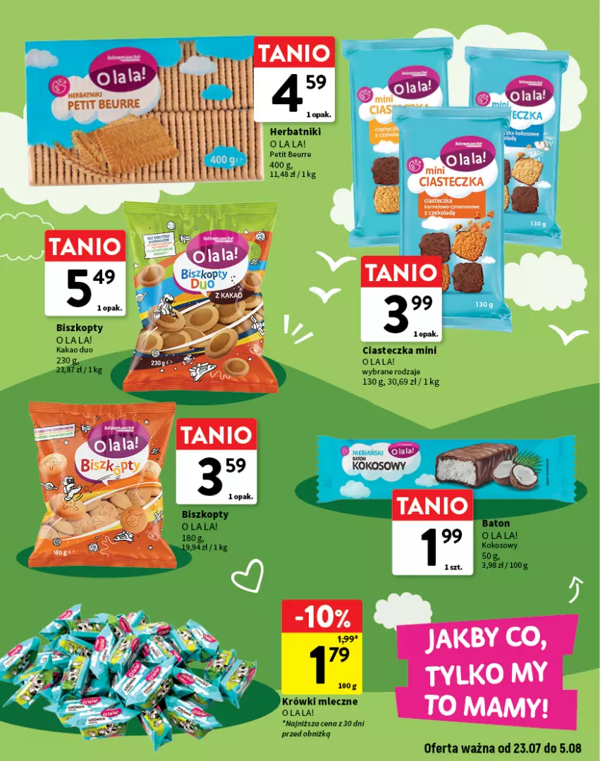 Gazetka promocyjna Intermarche - Gazetka Intermarche - ważna 23.07 do 05.08.2026 - strona 5 - produkty: Biszkopty, Herbatniki, Kakao, Krówki mleczne