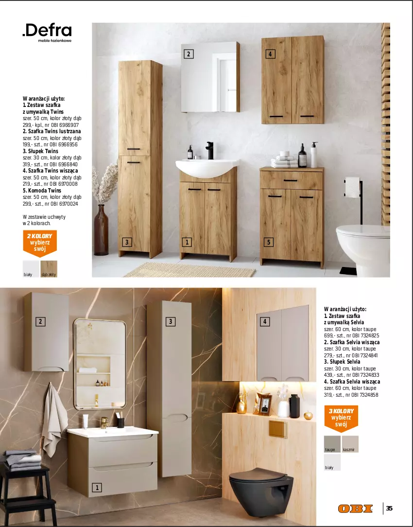 Gazetka promocyjna Obi - Gazetka OBI - ważna 01.09 do 31.12.2025 - strona 35 - produkty: Komoda, Meble, Meble łazienkowe, Metro, Moda, Mop, Słupek, Szafka, Uchwyty, Umywalka